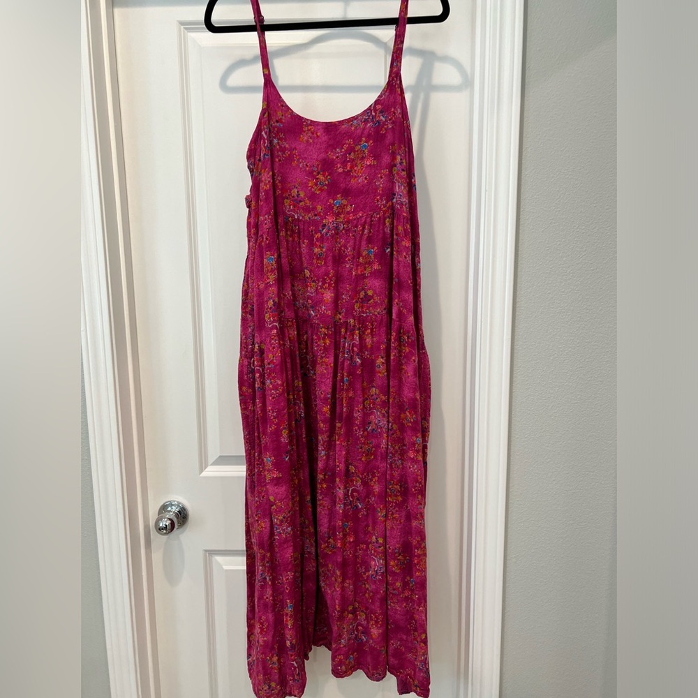 Pink floral spaghetti strap 5x
